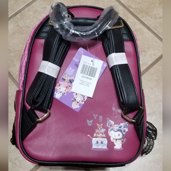 Sanrio My Melody, Kuromi & My Sweet Piano Velvet Mini Backpack - Picture 2 of 3